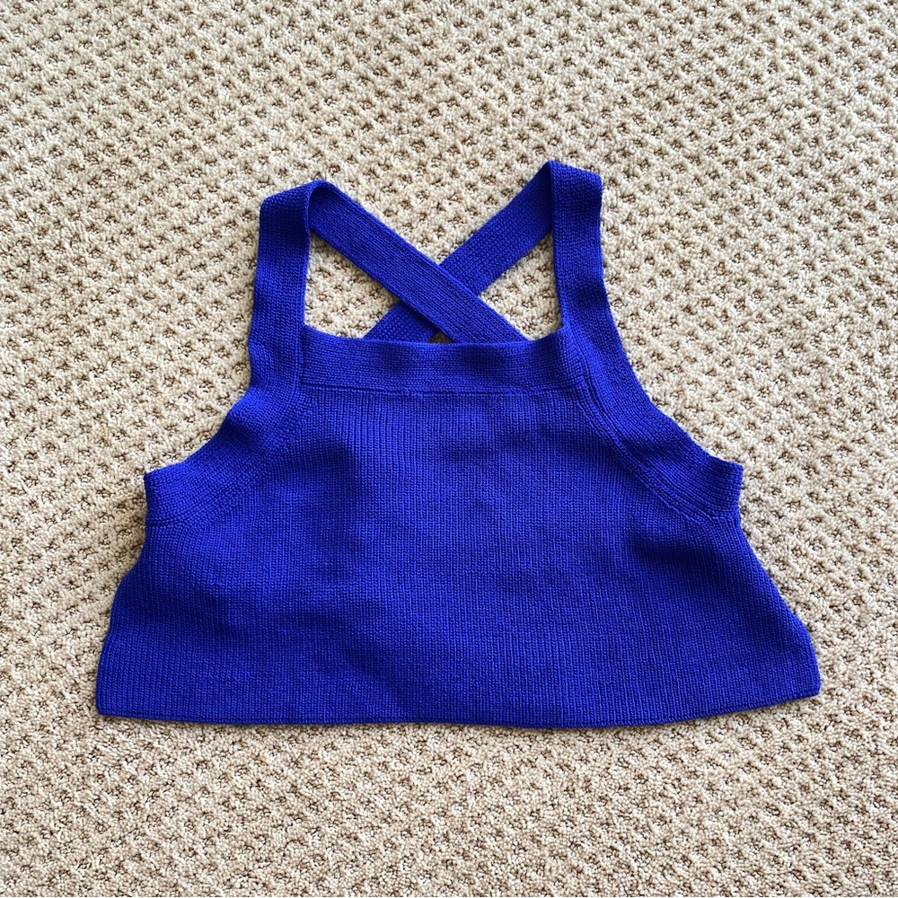 Wilfred Aritzia Cayenne knit crop top with open back